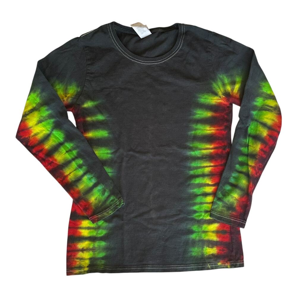 Womens Long Sleeve Top Size Small Handmade Tie Dye Rasta Colors Brand New NWT